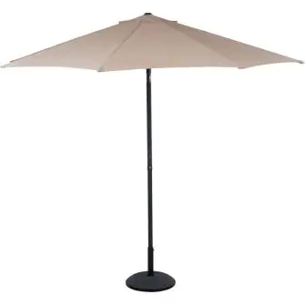 Aluparasol 3 meter med 6 ribber - taupe - PARASOLLER & OVERDÆKNING