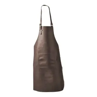 DACORE Skindforklæde i læder m/lomme - mørk brun - HAVEN