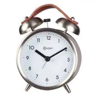 CONZEPT Vækkeur med klokke - stål/PU læder - CONZEPT