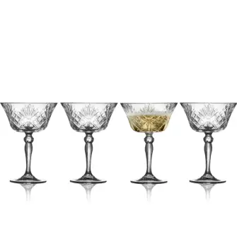 LYNGBY Melodia krystal champagneskål 26 cl. - 4 stk - GLAS