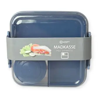CONZEPT Madkasse lille inkl. dipbøtte - blå - OPBEVARING
