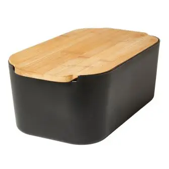 DACORE Brødkasse med bambuslåg - sort - OPBEVARING