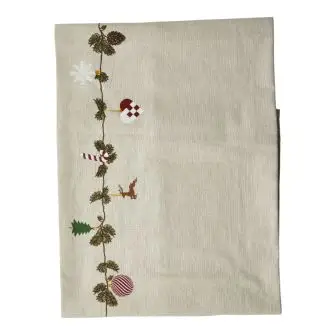 DACORE Juledug sand med print - 140x220 cm - ØVRIGE