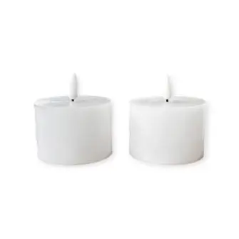 DACORE Jumbo fyrfadslys m/3D flamme Ø7 cm - 2 stk - LED LYS