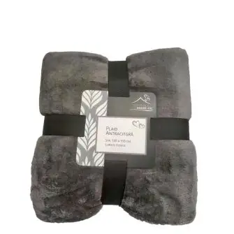 Plaid i luksus fleece - antracitgrå - PLAID / TÆPPER