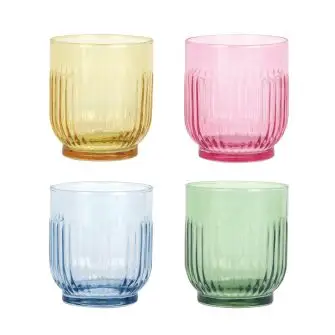 AIDA Groovy vandglas 33 cl. 4 stk - mixet farver - GLAS