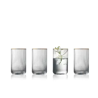 LYNGBY GLAS Palermo highball glas med guldkant  4 stk. - 40 cl - GLAS
