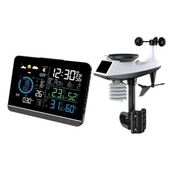 CONZEPT Professionel vejrstation med farveskærm, vind- og regnmåler - VEJRSTATION