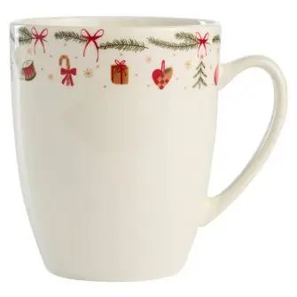 Jule krus hvid med mønster 34 cl - JULESTEL