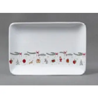 Jule tallerken med mønster - 20 x 11 cm - JULESTEL