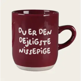 DET GAMLE APOTEK Julekrus "Du er den dejligste nissepige" - rød - 
