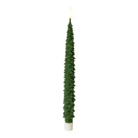 DACORE Stagelys juletræ m/3D flamme inkl. fjernbetjening 25 cm 2 stk - grøn - 