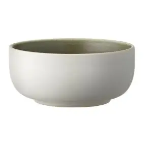 STUDIO ROUND North skål 11 cm - mat hvid/ mat grøn - 
