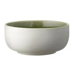 STUDIO ROUND North skål 11 cm - mat hvid/blank grøn - 