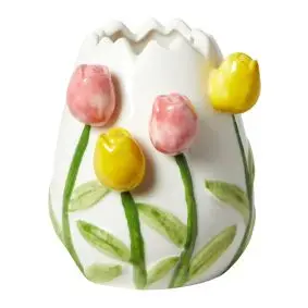 DACORE Vase hvid med tulipaner - 9 cm -