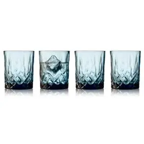 LYNGBY Sorrento whiskey glas 32 cl 4 stk - blå -
