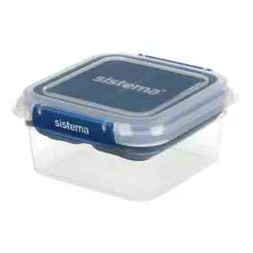 SISTEMA Madkasse square stax to go 1,15  liter - klar / ocean blue - 