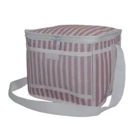 CONZEPT Køletaske 10 liter mellem - rosa stribet - 