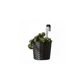 DACORE Urtepotte Ø16 cm. m. bøjle i sort rattan - 