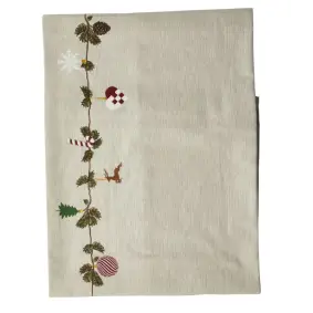 DACORE Juledug sand med print - 140 x 360 cm - 