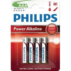 PHILIPS Power alkaline "AAA" batterier - 4 stk - 