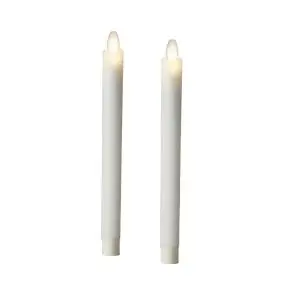 DACORE Stagelys m/bevægelig flamme i hvid 2 stk. - 22 cm -