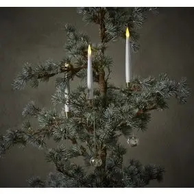 DACORE Juletræslys med 3D flamme med krystalholder - 10 stk. -