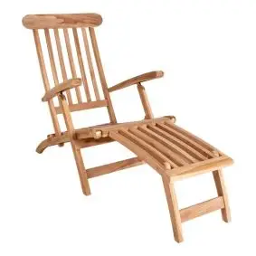 TEAK Dækstol m/fodskammel - 