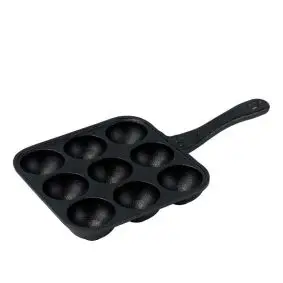 HOLM Æbleskivepande støbejern m. 9 huller - 