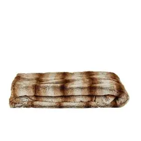 VILLA COLLECTION Plaid i pels brun/creme 150 x 125 cm -