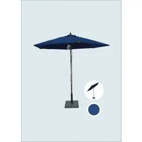 HOFFMANN Parasol geneve Ø 2,5 m m/tilt – blå - PARASOLFØDDER & BESLAG
