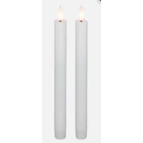 CONZEPT Stagelys m/3D flamme i hvid 2 stk - 22 cm - 