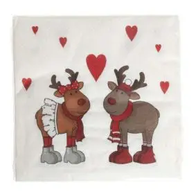 DET GAMLE APOTEK - Mundserviet rensdyr 33x33cm 3-lags 20 stk. - 