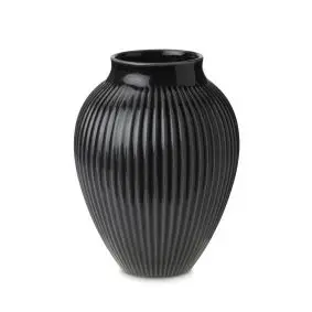 KNABSTRUP Vase 20 cm m/riller - sort -