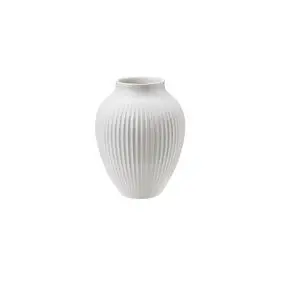 KNABSTRUP Vase 12,5 cm m/riller - hvid -