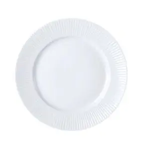 AIDA Groovy tallerken 22 cm porcelæn - hvid - 