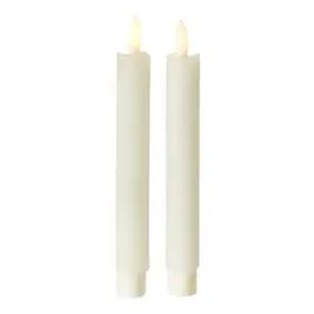 CONZEPT Stagelys m/3D flamme i hvid 2 stk - 18 cm -