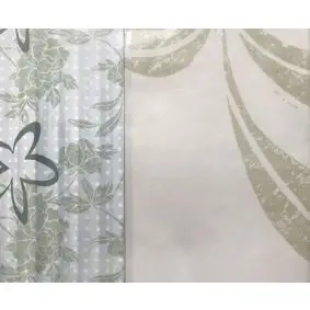 Badeforhæng 180x200 cm mønster grøn - 