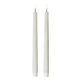 DACORE Stagelys med 3D flamme i hvid - 28 cm - 2 stk. - 