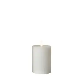 CONZEPT Bloklys m/3D flamme i hvid - 10 cm - 