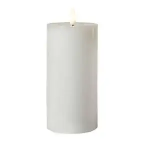 CONZEPT Bloklys m/3D flamme i hvid - 15 cm - 