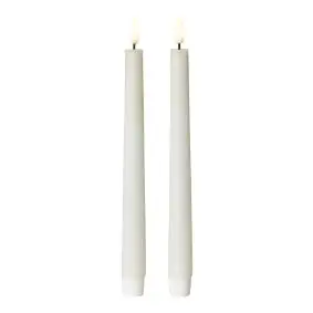 DACORE Stagelys med 3D flamme i hvid - 24 cm - 2 stk. - 