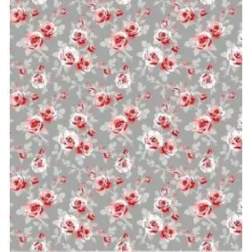 DACORE Picnicplaid små blomstret 130 x 170 cm - grå/rød - 