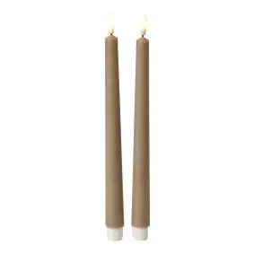 DACORE Stagelys med 3D flamme i sand - 28 cm - 2 stk. - 