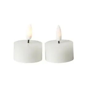 CONZEPT Fyrfadslys m/chip 2 stk Ø 4,3 cm - hvid - 