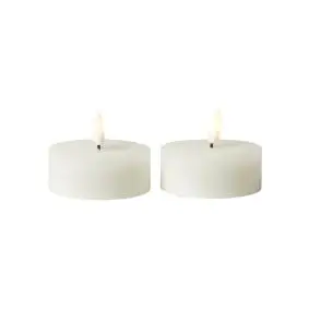 CONZEPT Fyrfadslys m/ chip 2 stk Ø7 cm - hvid - 