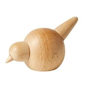 DACORE Træfigur fugl 5 cm - bøg natur -