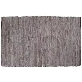 LA FINESSE Læder/skind kludetæppe 120 x 180 cm - brun - LA FINESSE