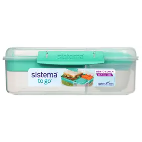 SISTEMA Madkasse bento box lunch to go 1,65 liter - klar / minty teal - 