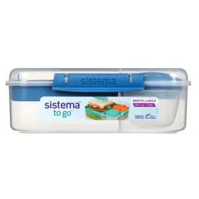 SISTEMA Madkasse bento box lunch to go 1,65 liter - klar / ocean blue - 